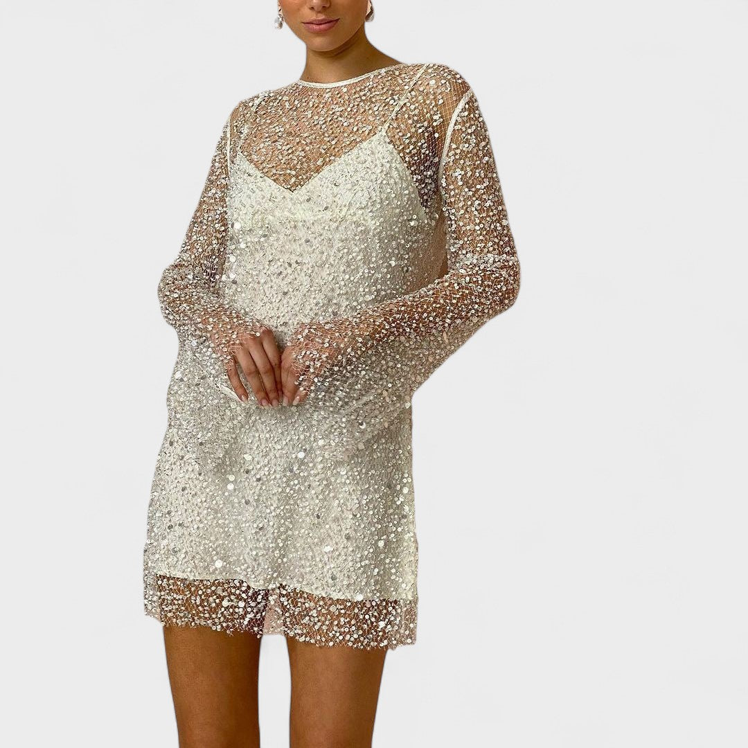 Milena - Vestido com brilhantes